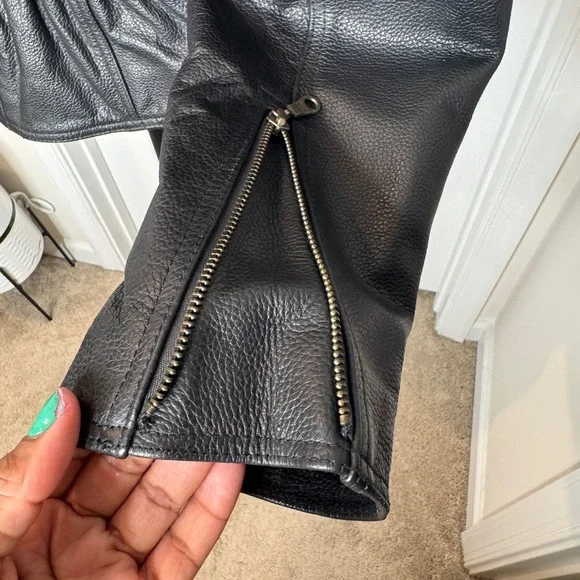 Himalaya Motor BikeWear Women’s Black Leather Motorcycle Jacket, Sz 6 - Picture 7 of 16